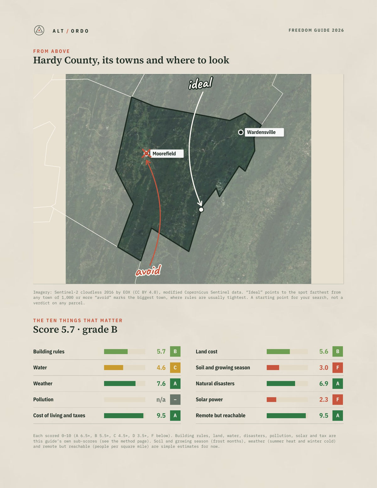 Hardy County, West Virginia Off-Grid Guide 2026 from above