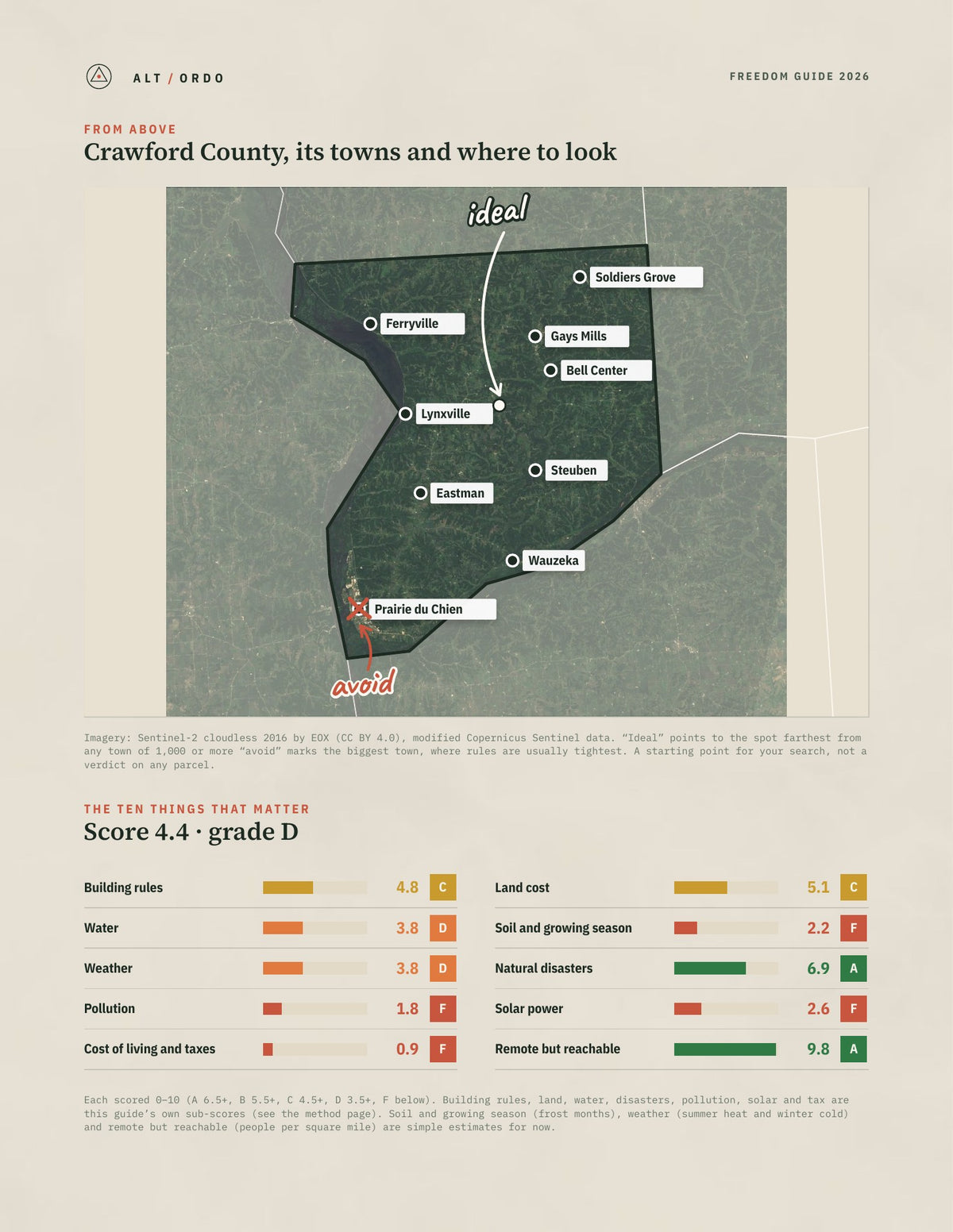 Crawford County, Wisconsin Off-Grid Guide 2026 from above