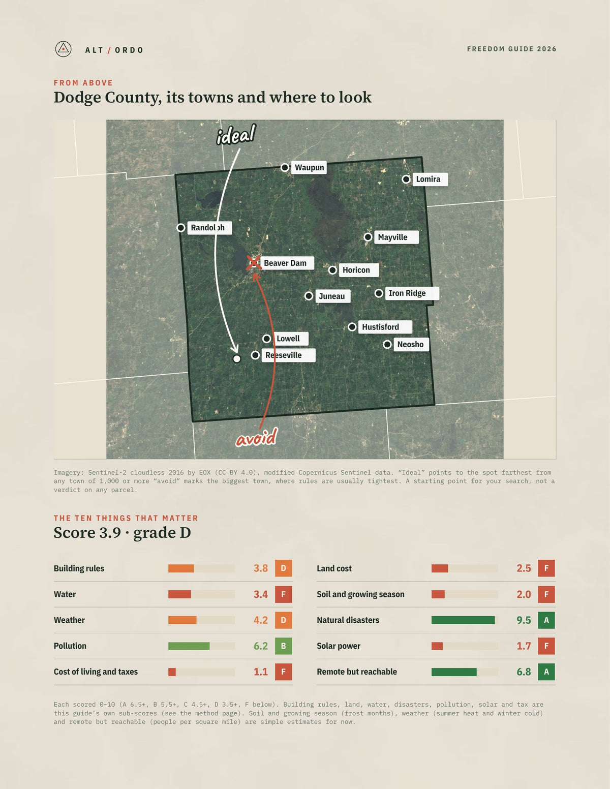 Dodge County, Wisconsin Off-Grid Guide 2026 from above