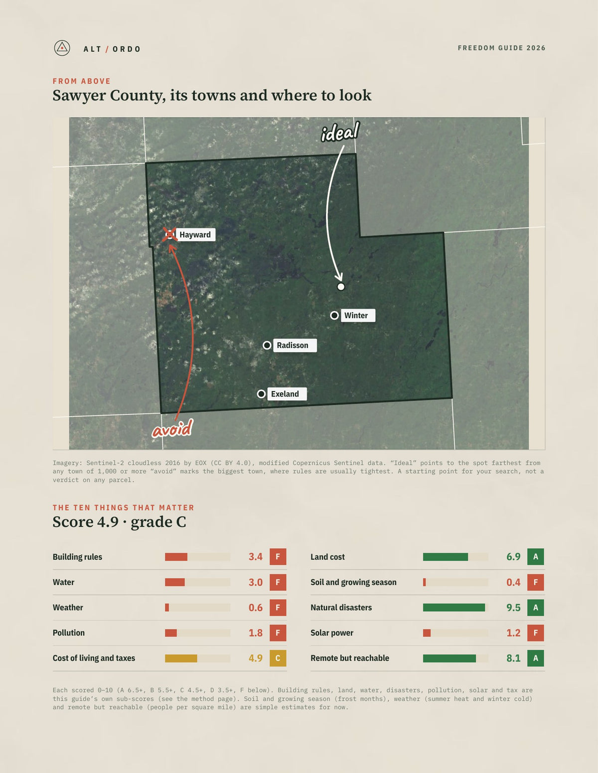 Sawyer County, Wisconsin Off-Grid Guide 2026 from above