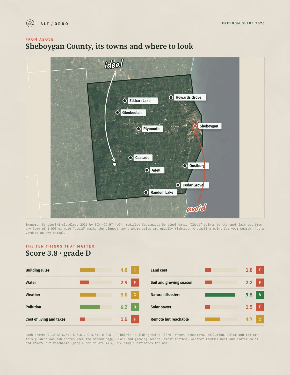 Sheboygan County, Wisconsin Off-Grid Guide 2026 from above