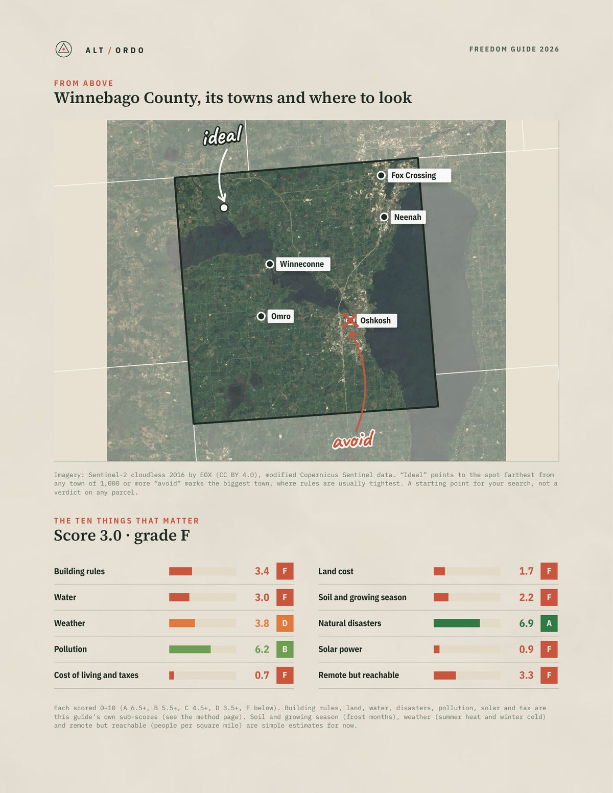 Winnebago County, Wisconsin Off-Grid Guide 2026 from above