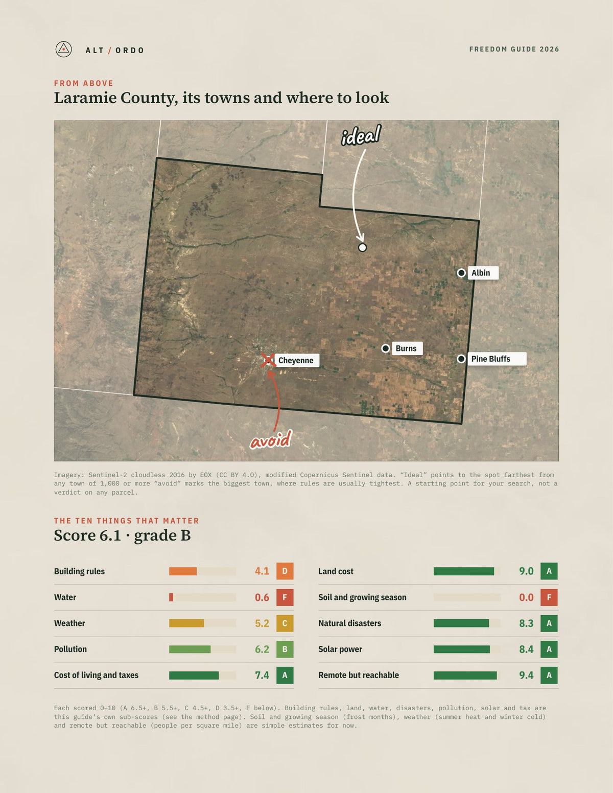Laramie County, Wyoming Off-Grid Guide 2026 from above