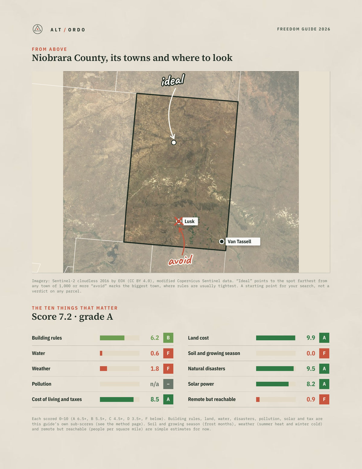 Niobrara County, Wyoming Off-Grid Guide 2026 from above