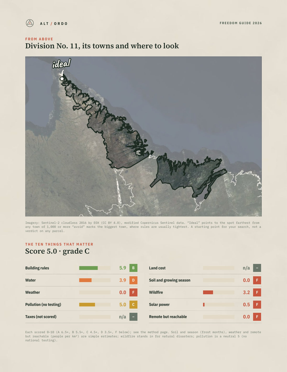 Division No. 11, Newfoundland and Labrador Off-Grid Guide 2026 from above