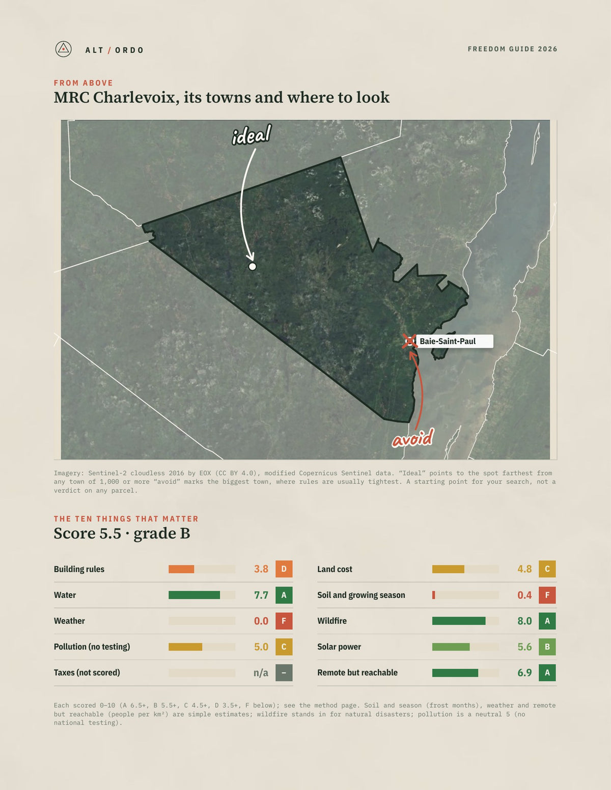 MRC Charlevoix, Quebec Off-Grid Guide 2026 from above