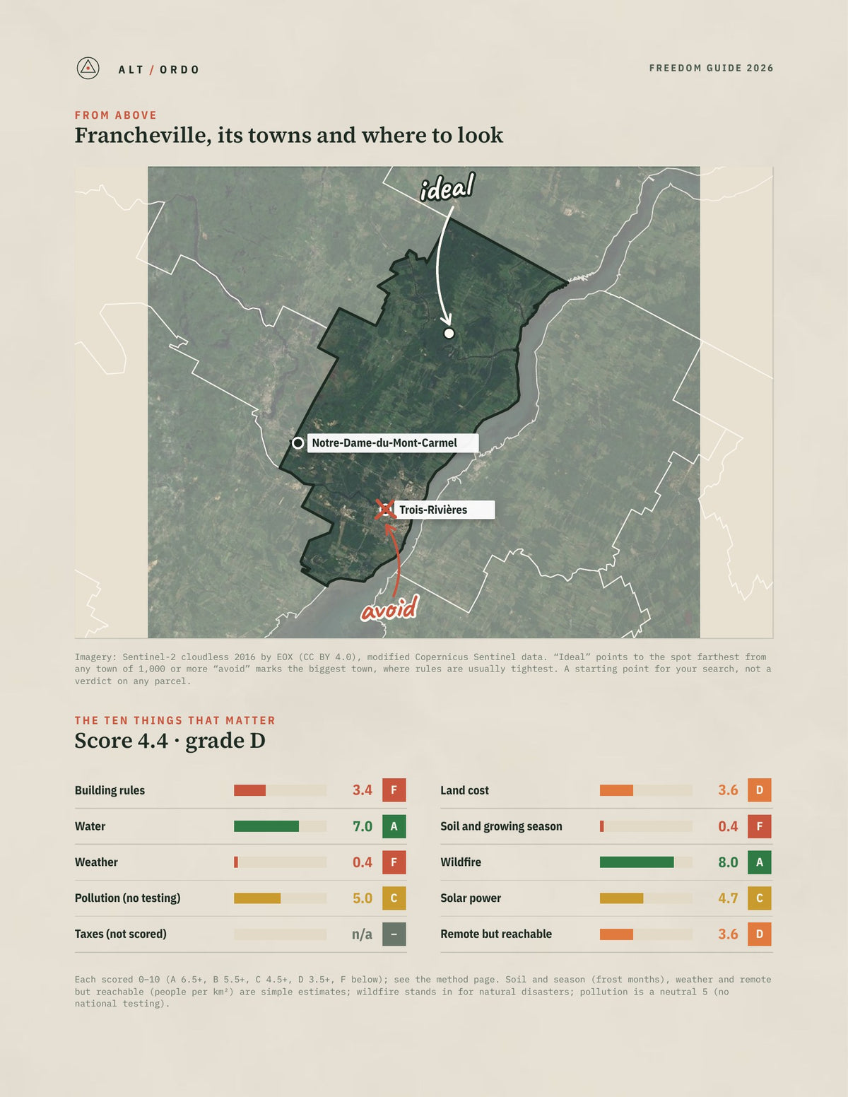 Francheville, Quebec Off-Grid Guide 2026 from above