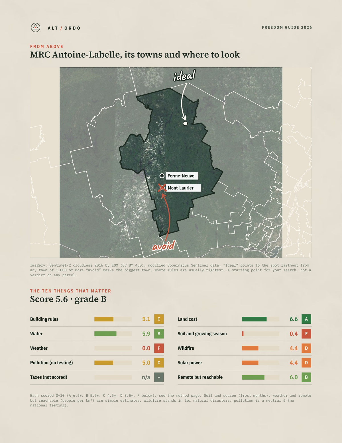 MRC Antoine-Labelle, Quebec Off-Grid Guide 2026 from above