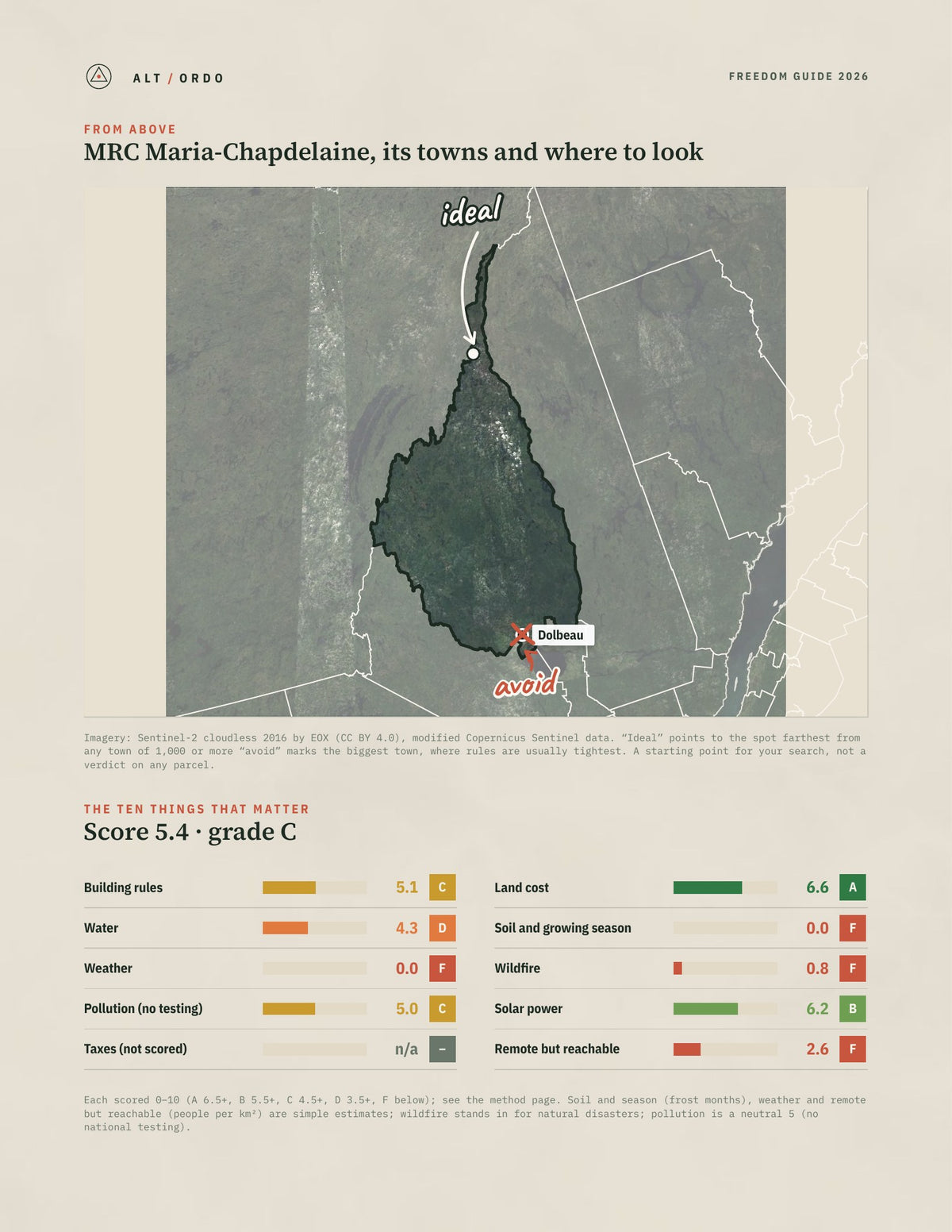 MRC Maria-Chapdelaine, Quebec Off-Grid Guide 2026 from above