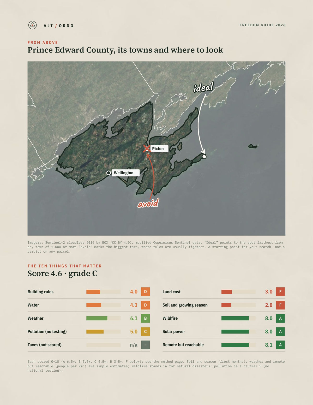 Prince Edward County, Ontario Off-Grid Guide 2026 from above