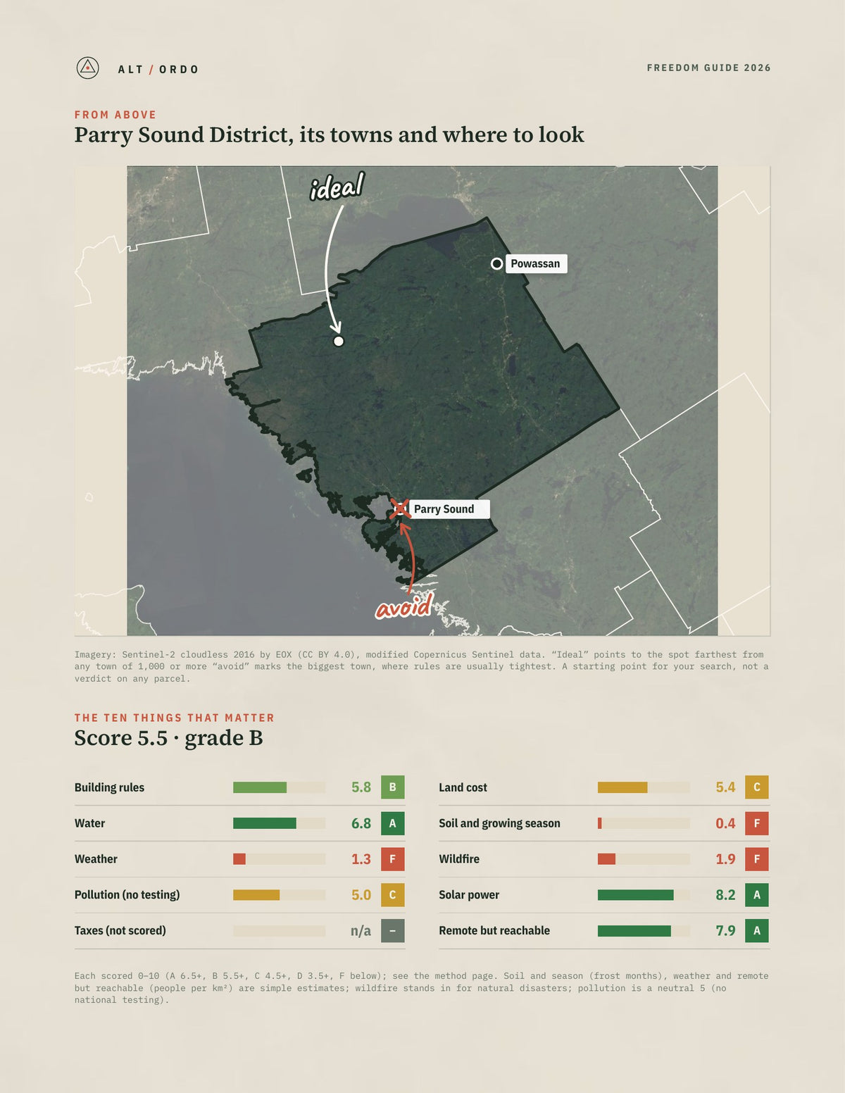 Parry Sound District, Ontario Off-Grid Guide 2026 from above