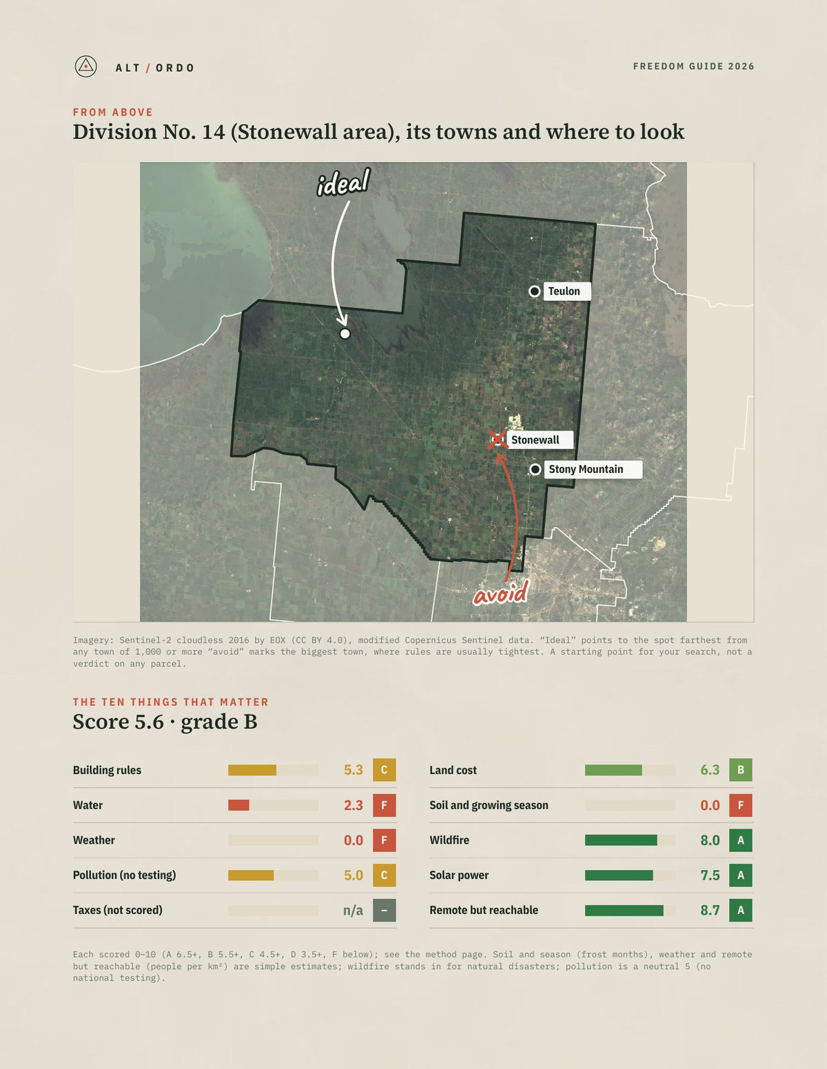 Division No. 14 (Stonewall area), Manitoba Off-Grid Guide 2026 from above