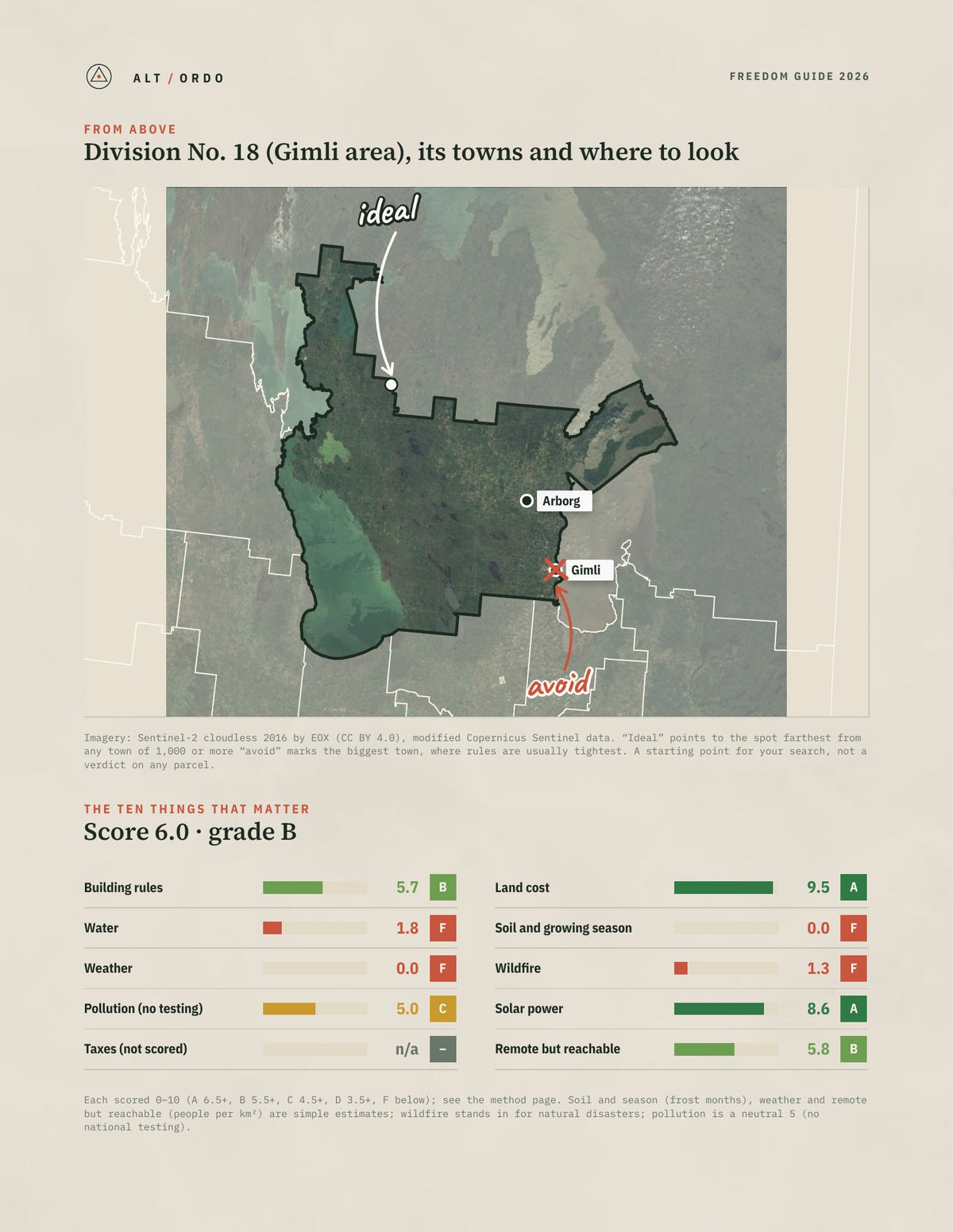 Division No. 18 (Gimli area), Manitoba Off-Grid Guide 2026 from above