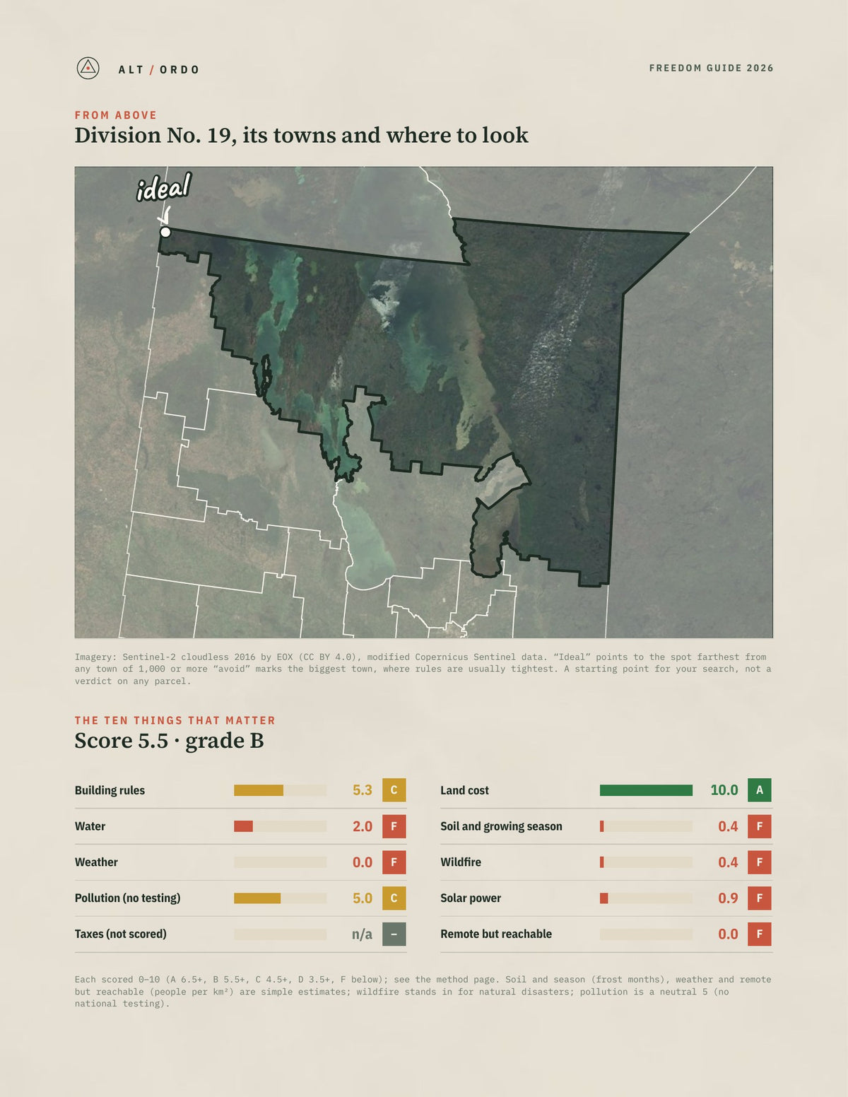 Division No. 19, Manitoba Off-Grid Guide 2026 from above