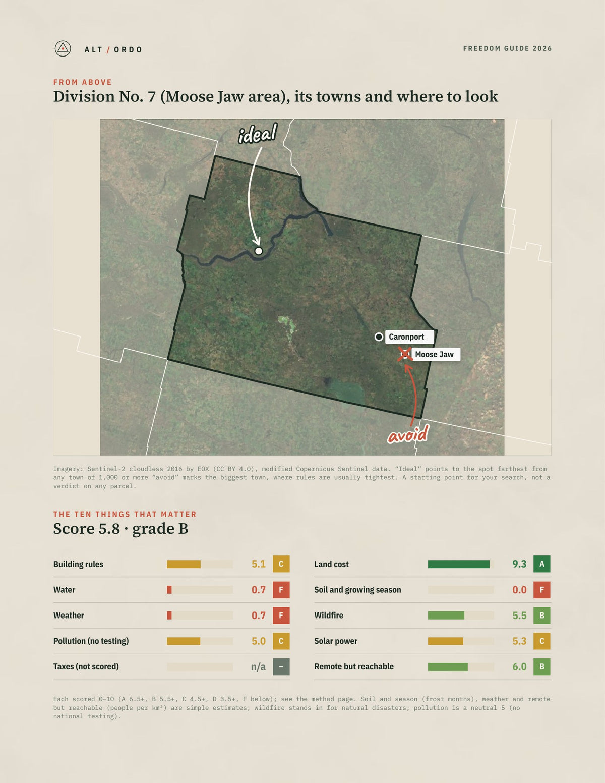 Division No. 7 (Moose Jaw area), Saskatchewan Off-Grid Guide 2026 from above