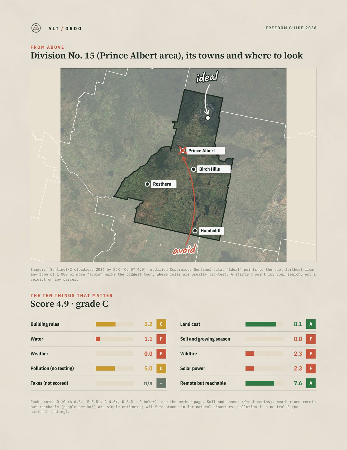 Division No. 15 (Prince Albert area), Saskatchewan Off-Grid Guide 2026 from above
