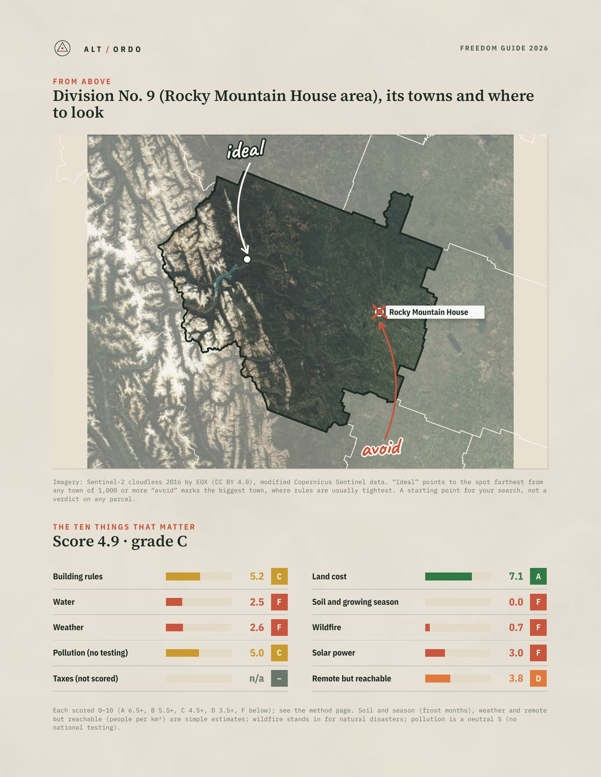 Division No. 9 (Rocky Mountain House area), Alberta Off-Grid Guide 2026 from above