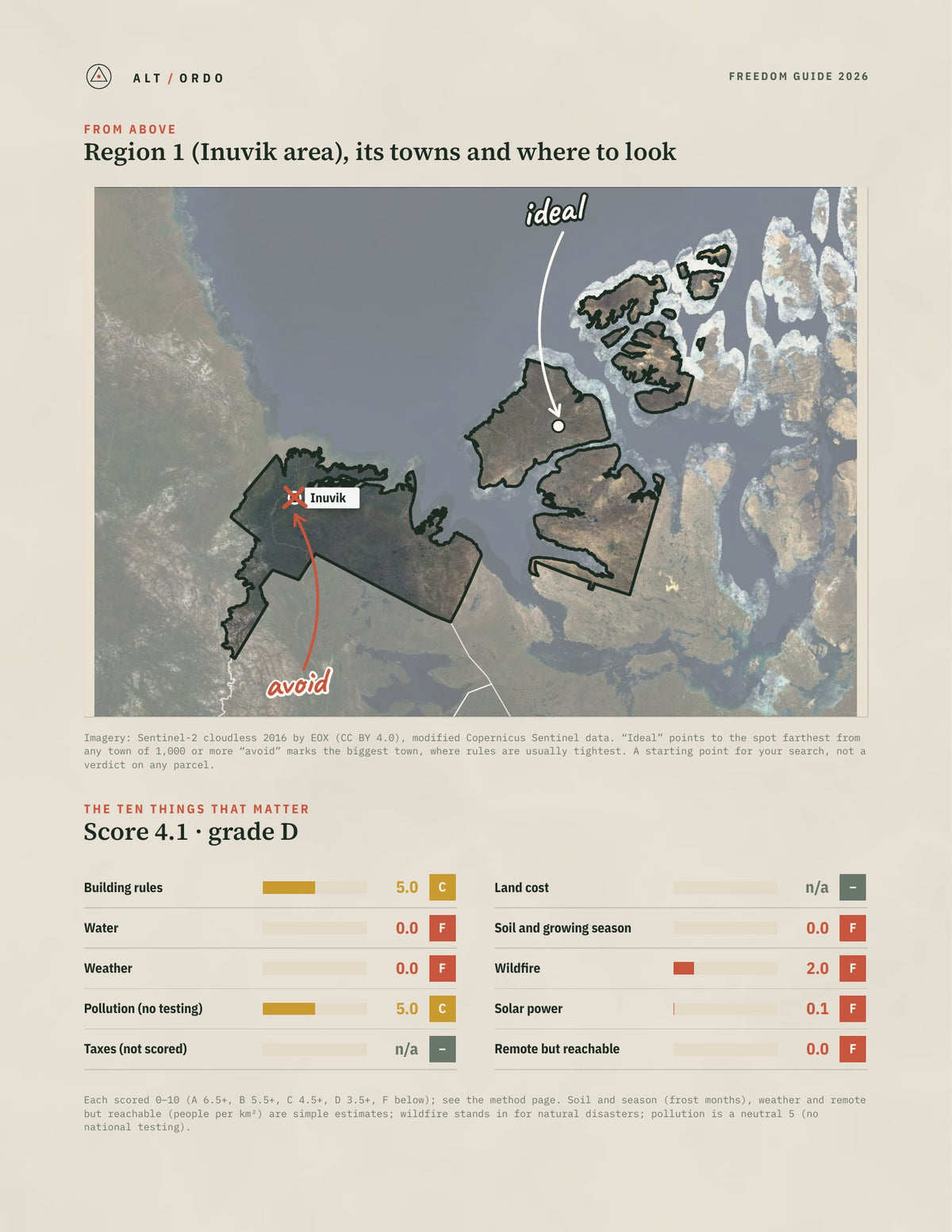 Region 1 (Inuvik area), Northwest Territories Off-Grid Guide 2026 from above