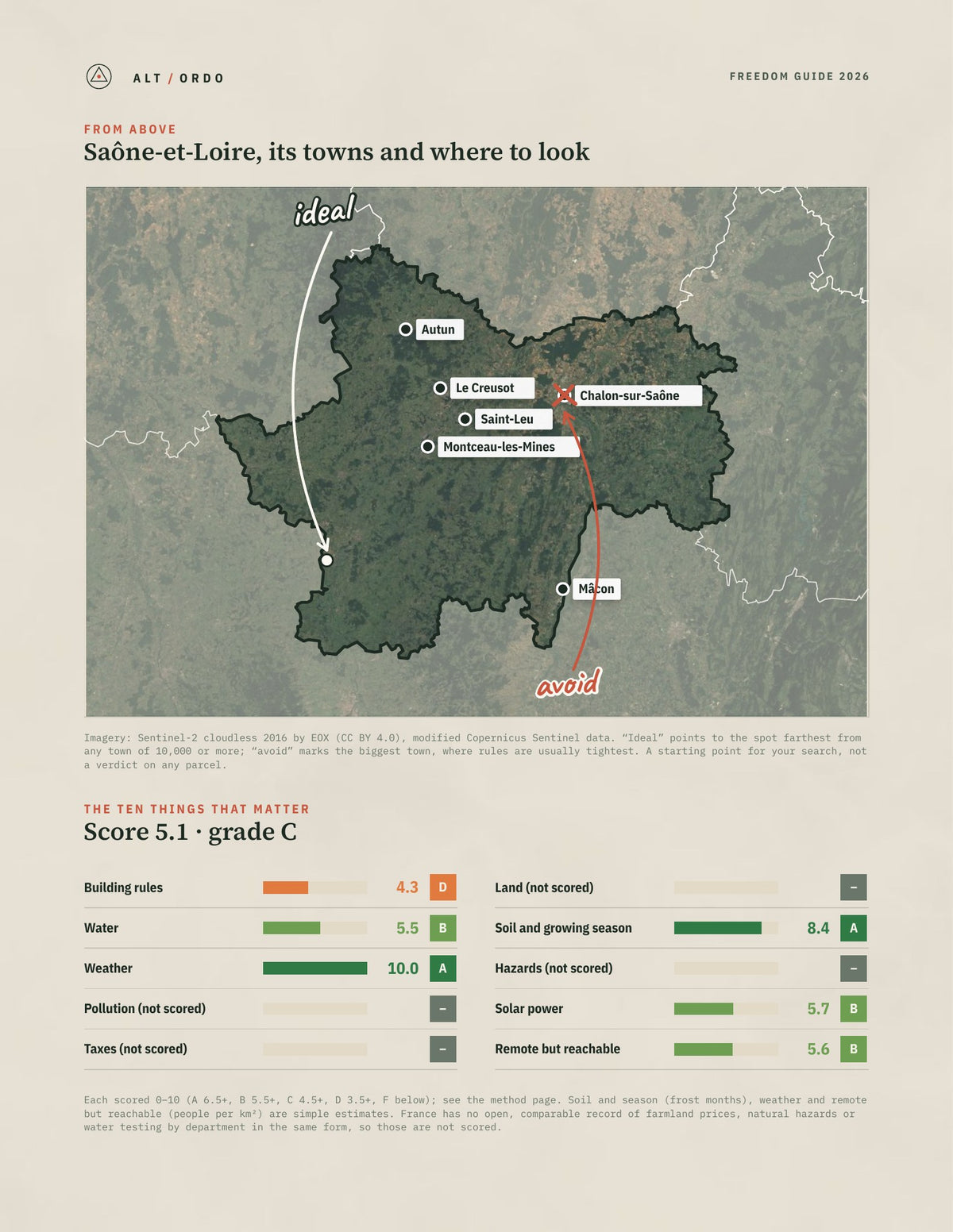 Saône-et-Loire, France Off-Grid Guide 2026 from above