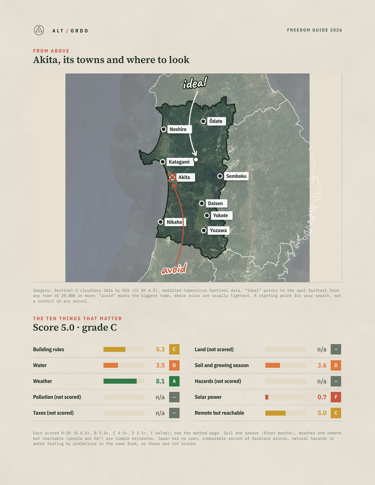 Akita, Japan Off-Grid Guide 2026 from above