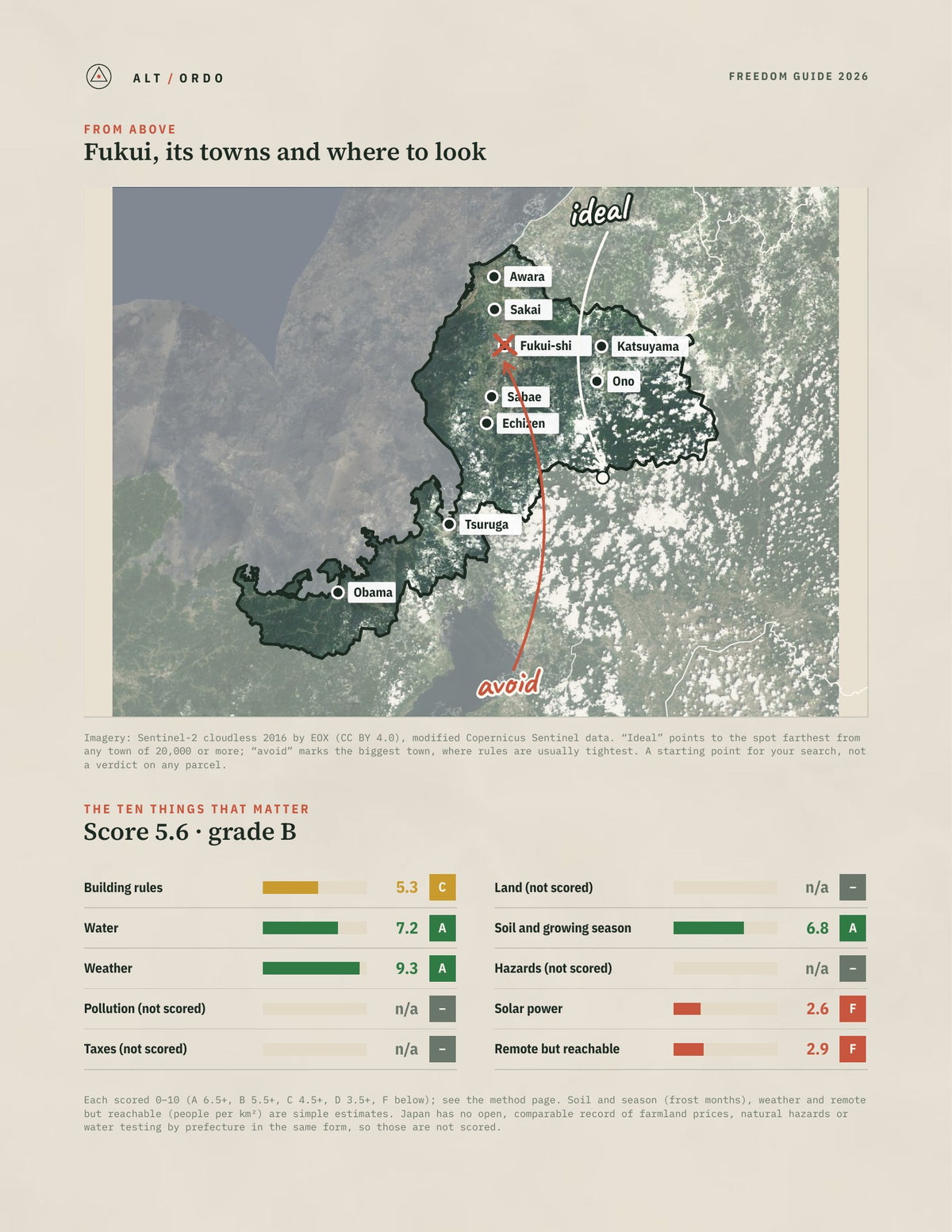 Fukui, Japan Off-Grid Guide 2026 from above
