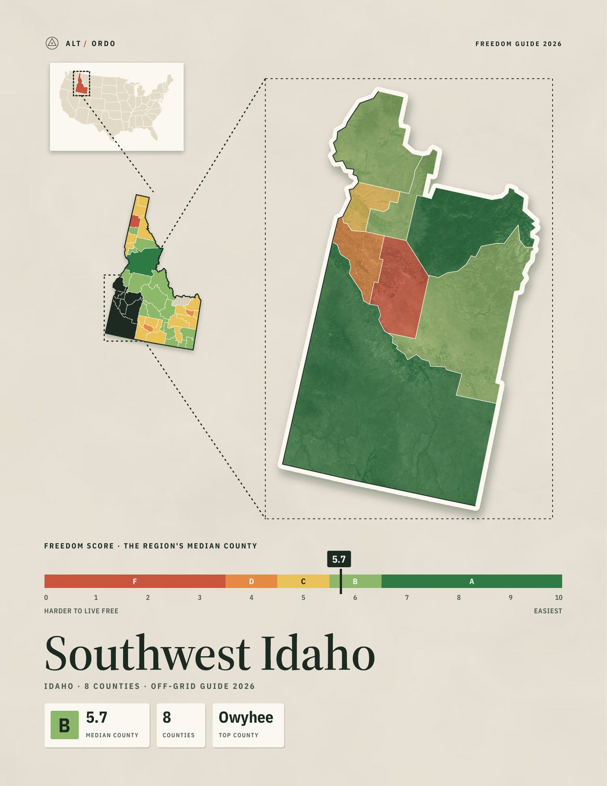 Southwest Idaho, Idaho Off-Grid Guide 2026: 8 Counties Rated
