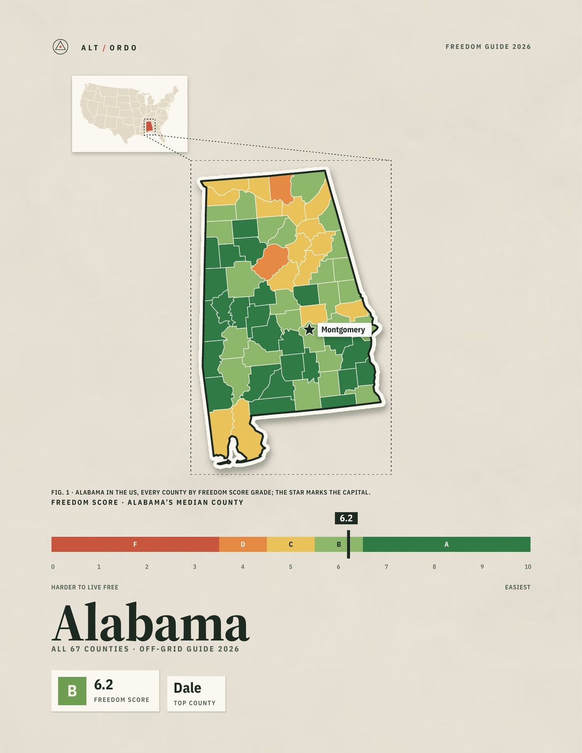 Alabama Off-Grid Guide 2026: All 67 Counties