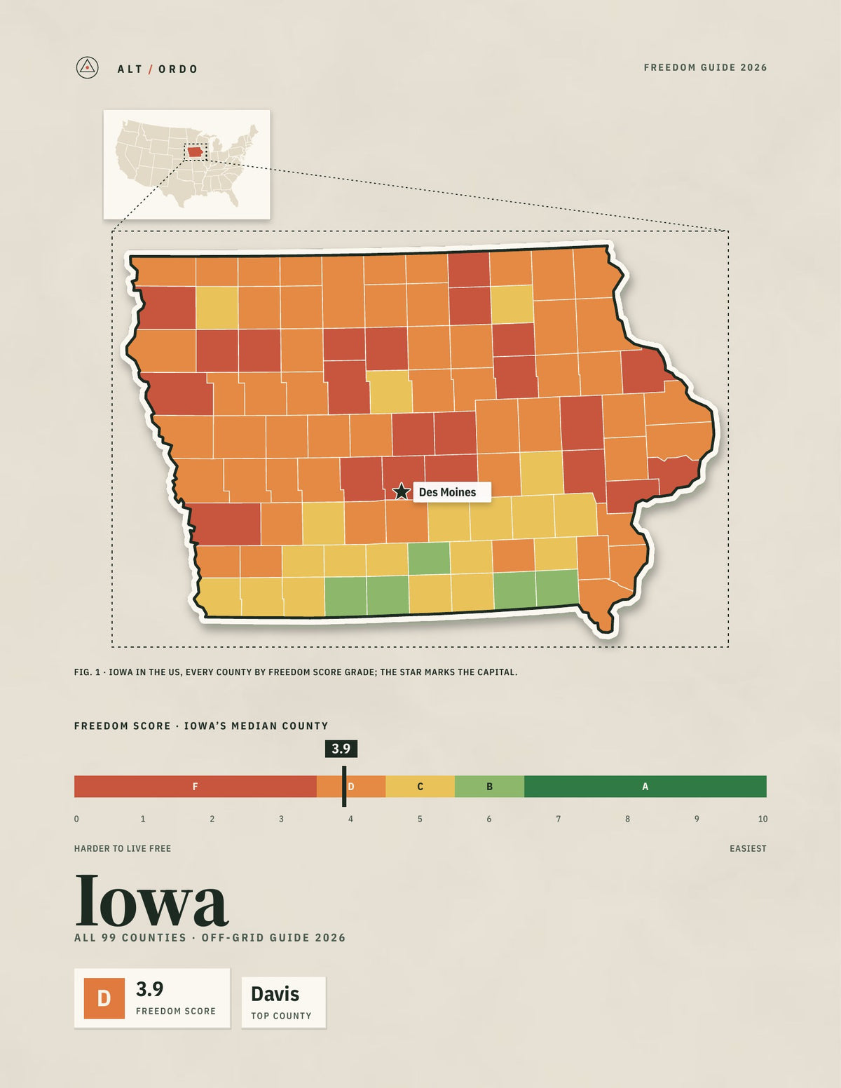 Iowa Off-Grid Guide 2026: All 99 Counties