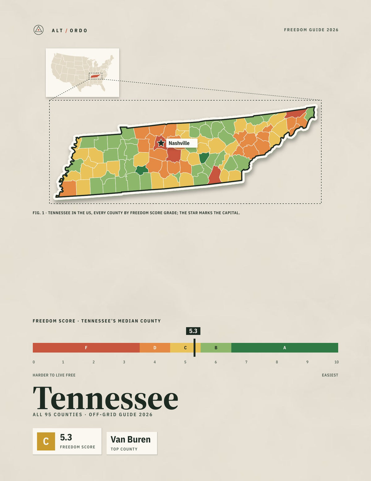 Tennessee Off-Grid Guide 2026: All 95 Counties