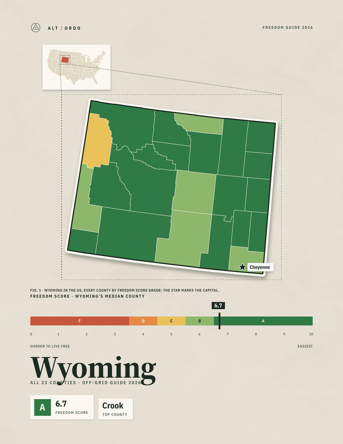 Wyoming Off-Grid Guide 2026: All 23 Counties