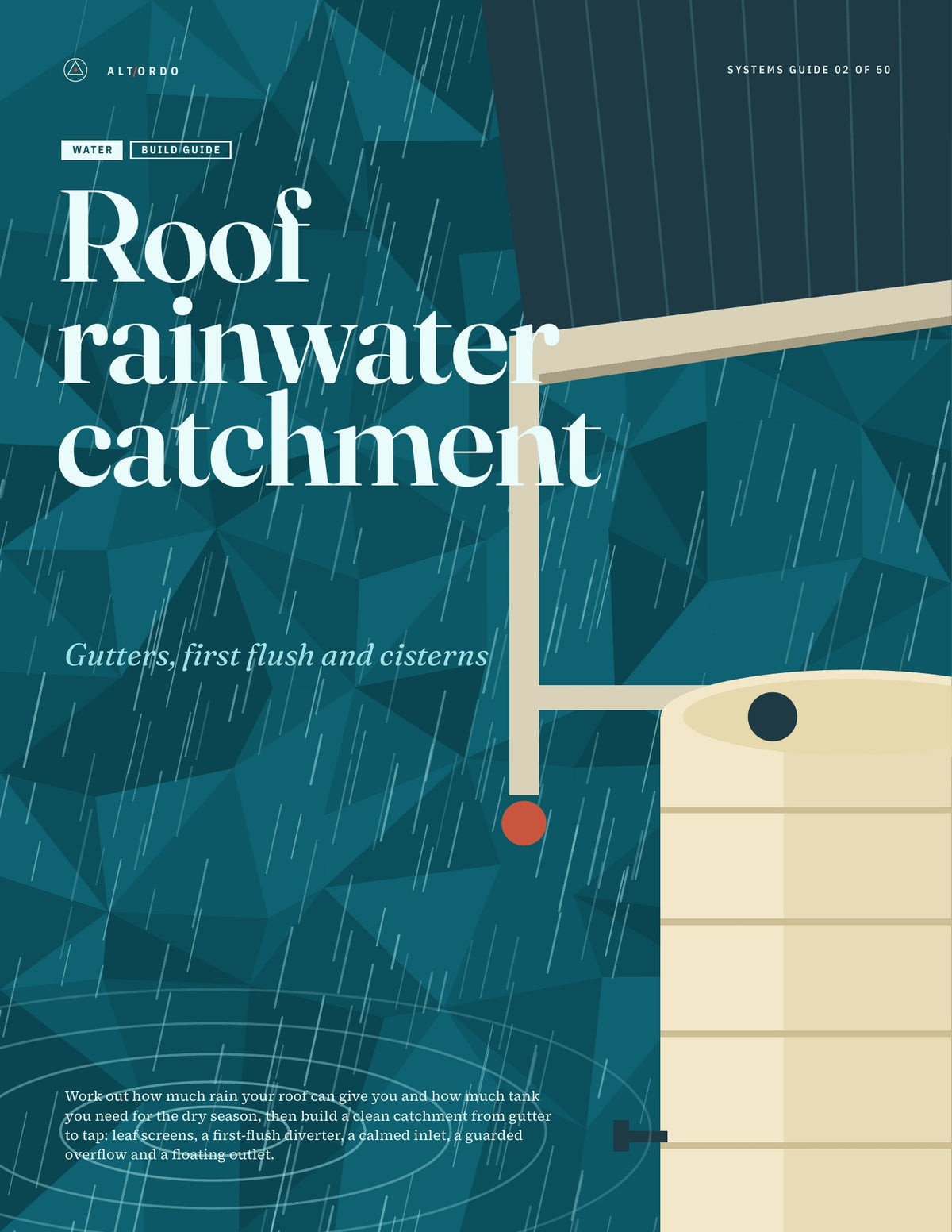 Roof rainwater catchment: Gutters, first flush and cisterns · Alt Ordo Systems Guide: cover