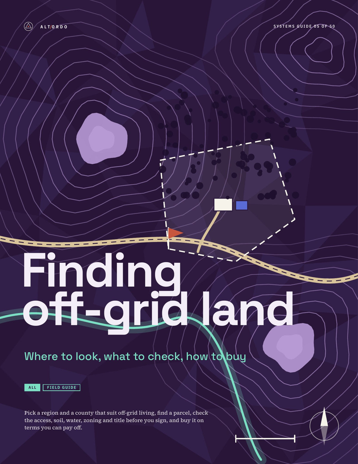 Finding off-grid land: Where to look, what to check, how to buy · Alt Ordo Systems Guide: cover