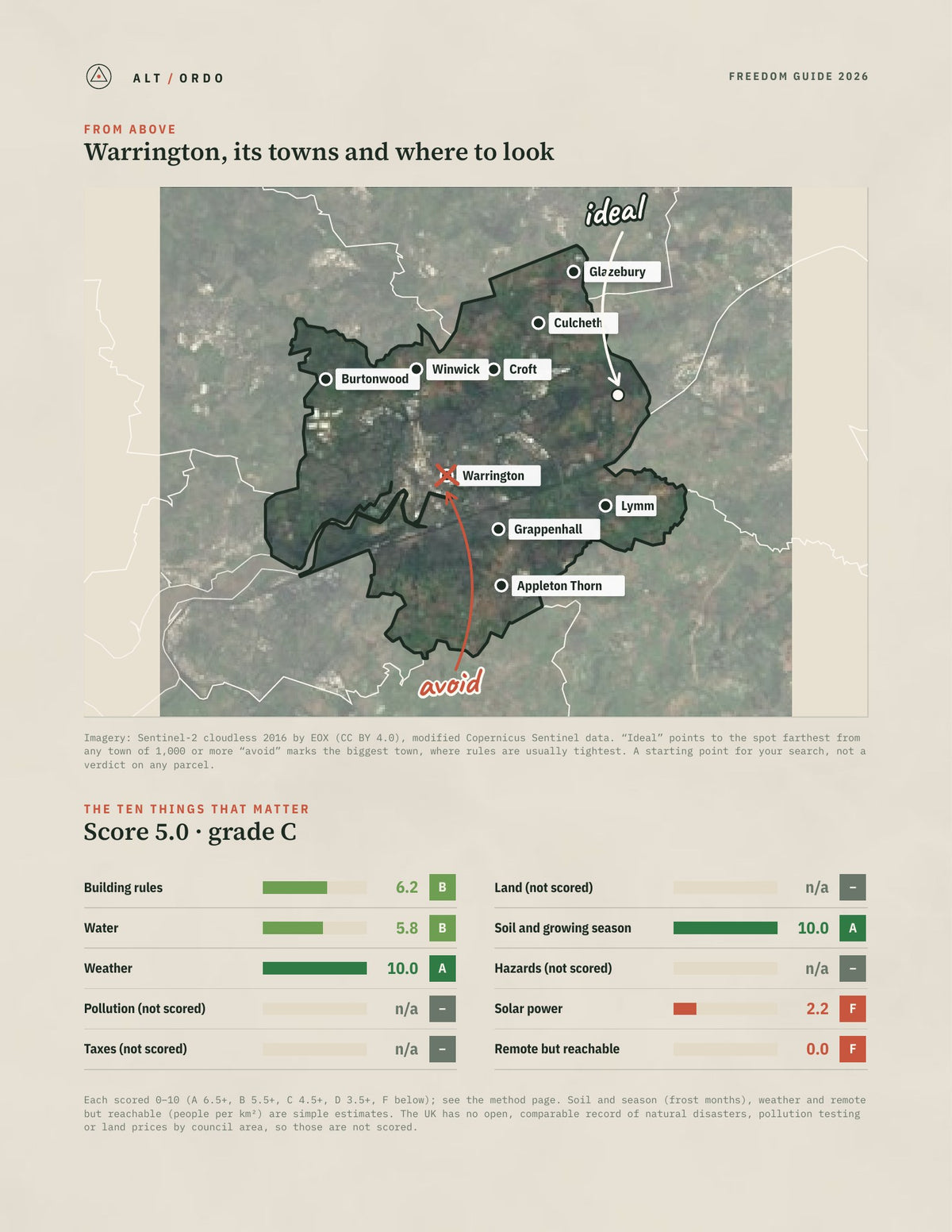 Warrington, England Off-Grid Guide 2026 from above