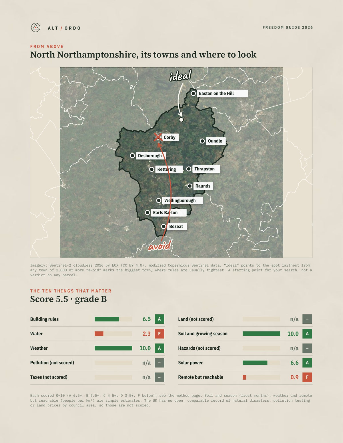 North Northamptonshire, England Off-Grid Guide 2026 from above
