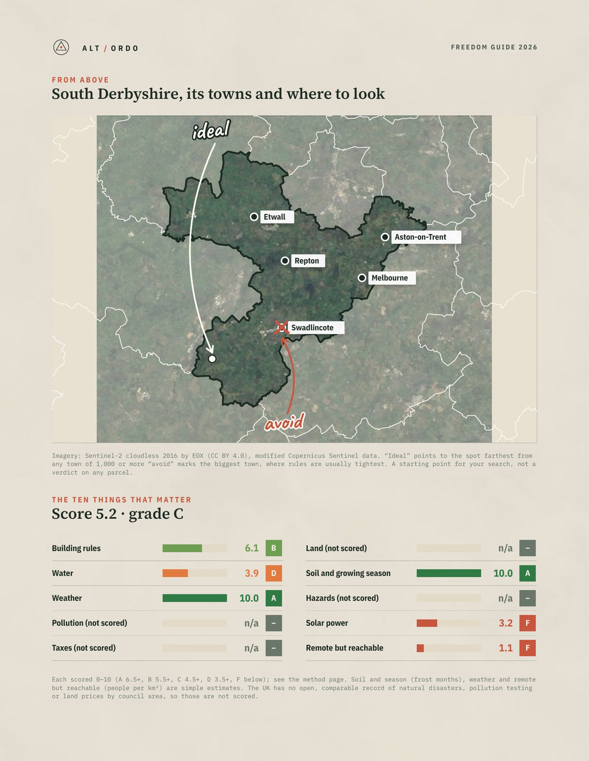 South Derbyshire, England Off-Grid Guide 2026 from above