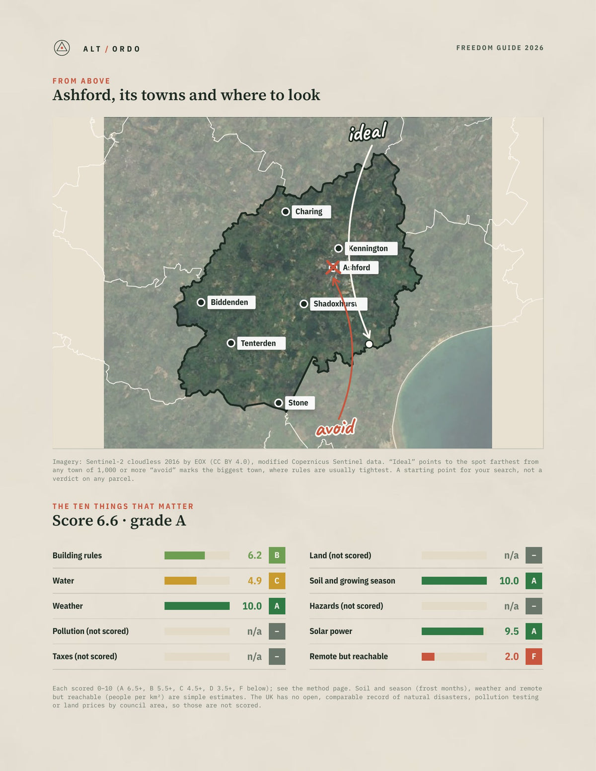 Ashford, England Off-Grid Guide 2026 from above