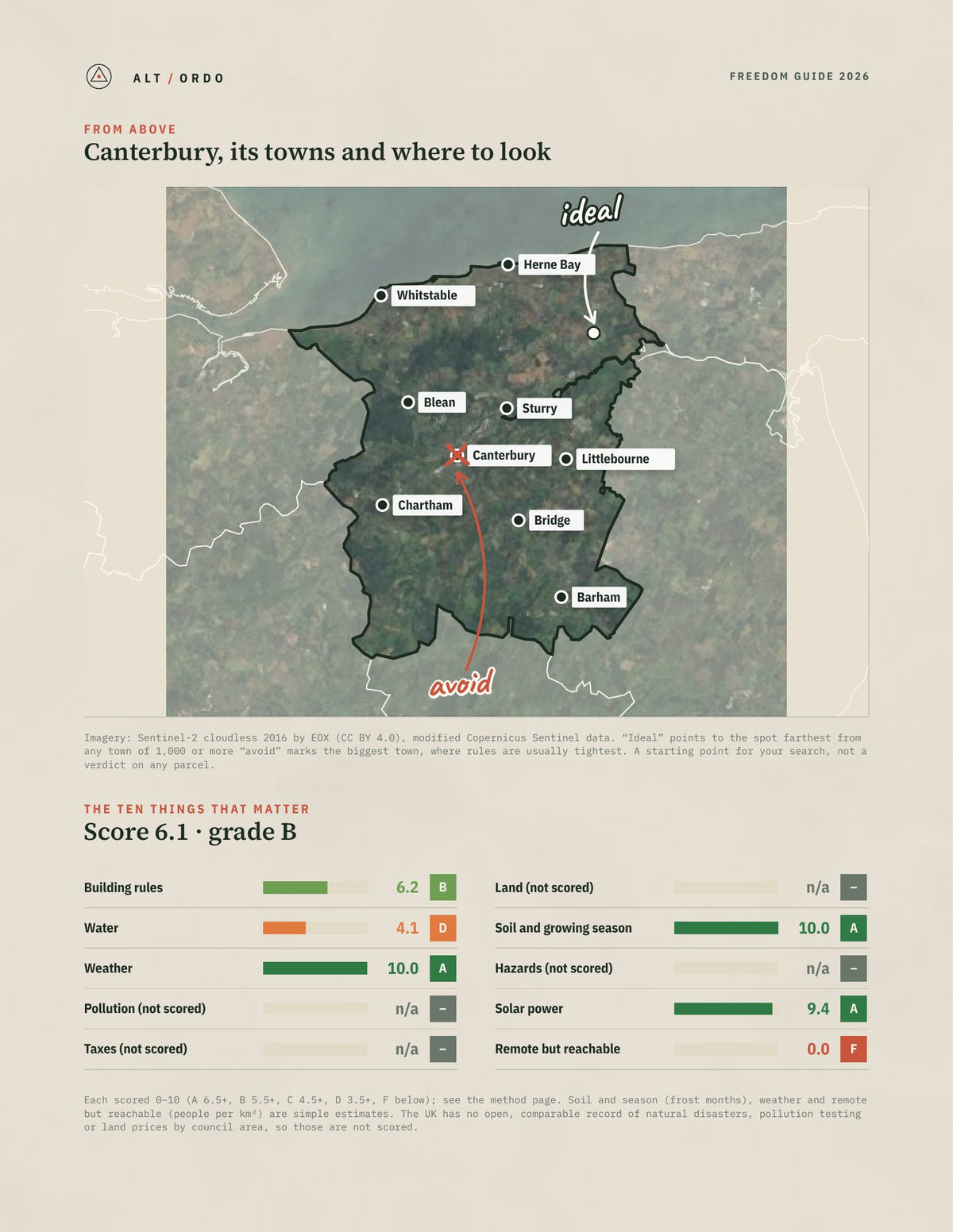 Canterbury, England Off-Grid Guide 2026 from above
