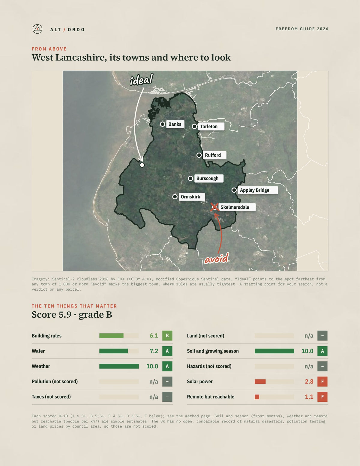 West Lancashire, England Off-Grid Guide 2026 from above