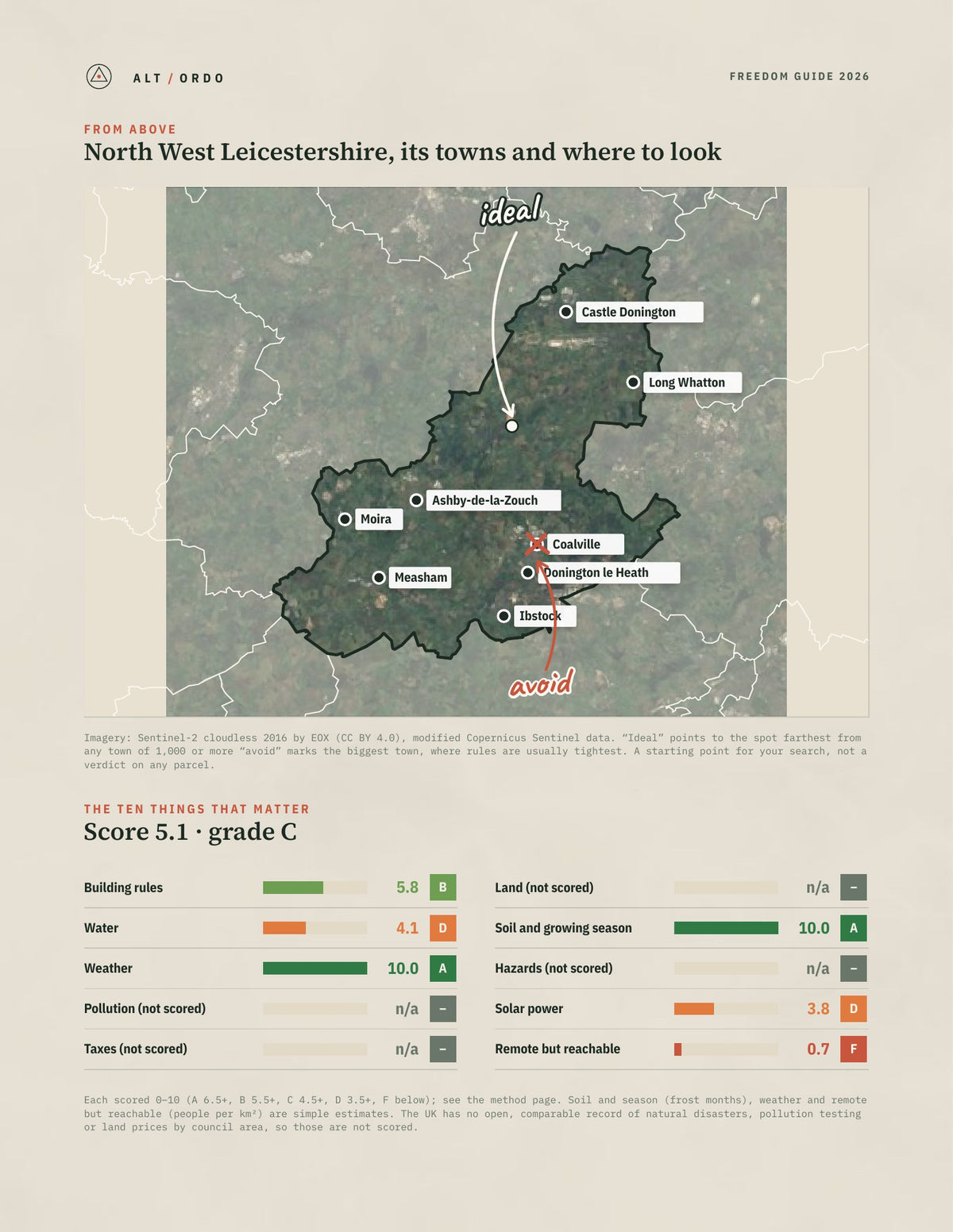 North West Leicestershire, England Off-Grid Guide 2026 from above