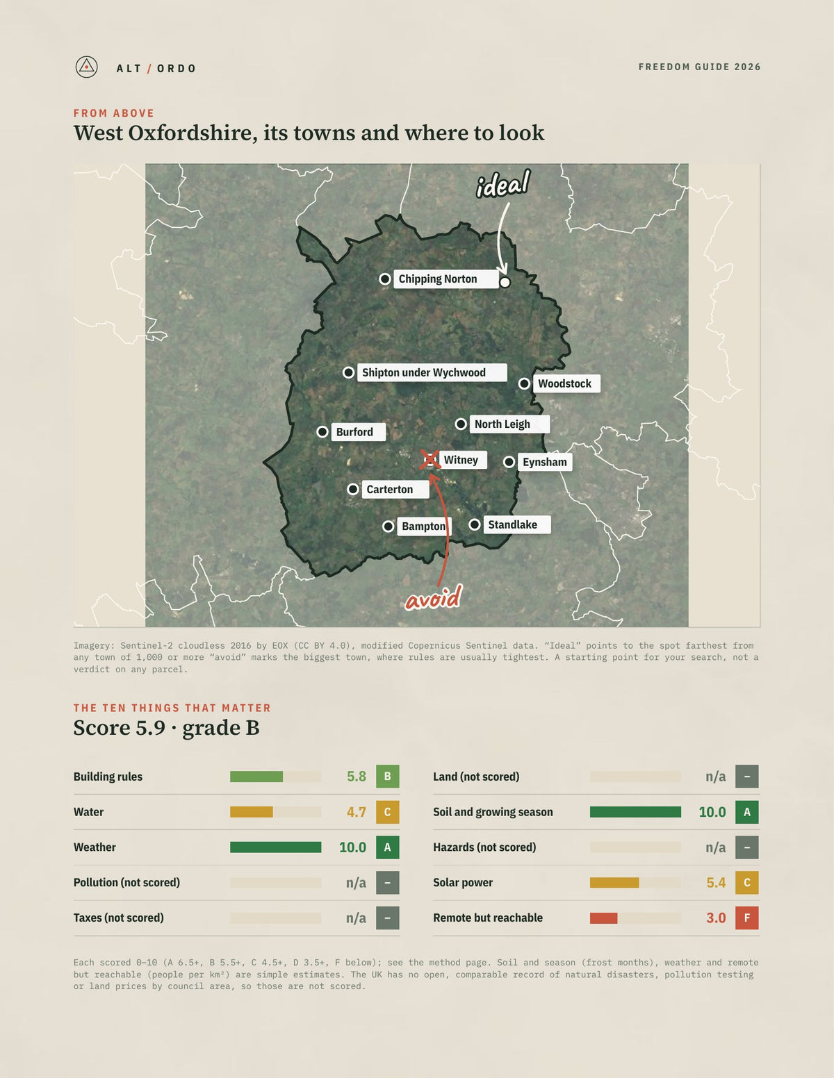 West Oxfordshire, England Off-Grid Guide 2026 from above