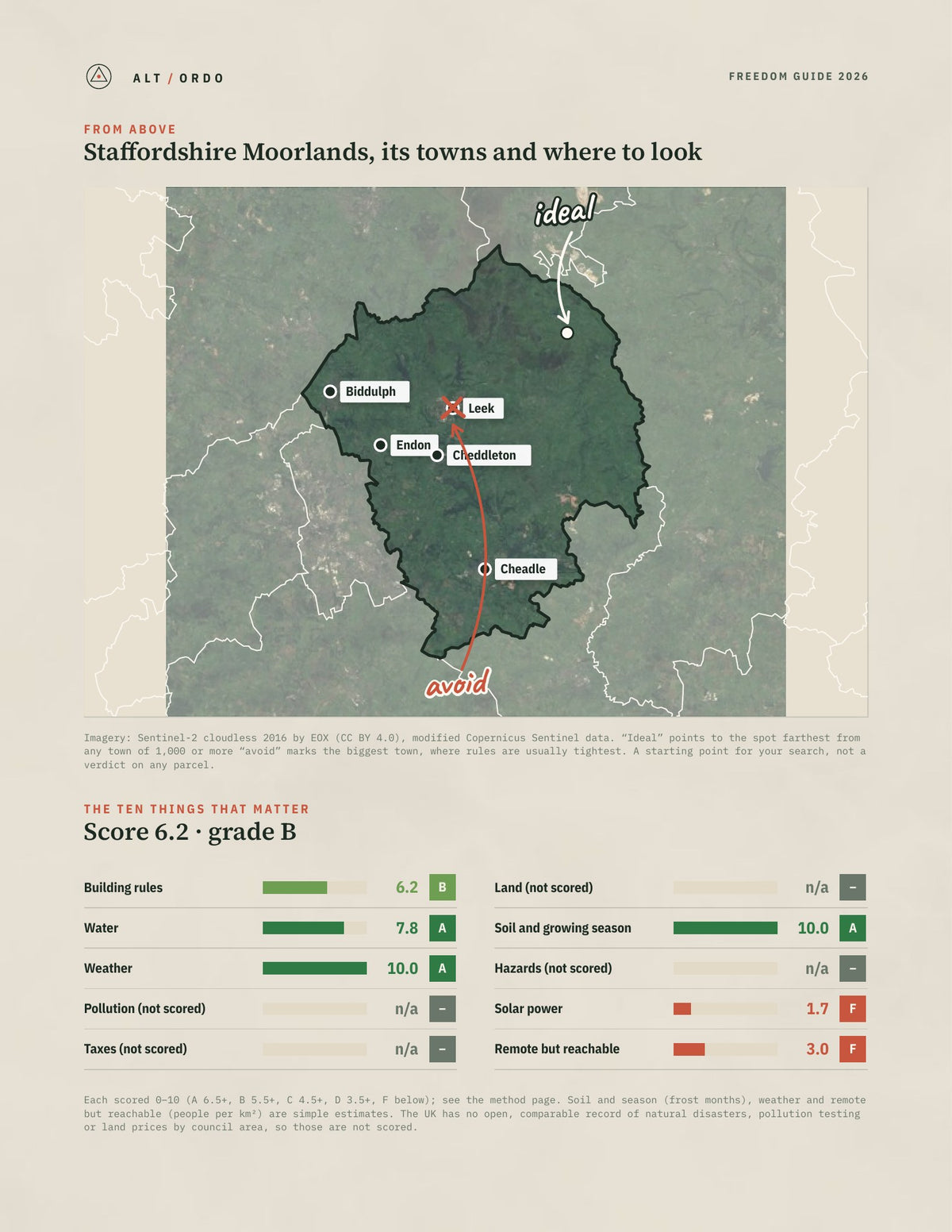 Staffordshire Moorlands, England Off-Grid Guide 2026 from above