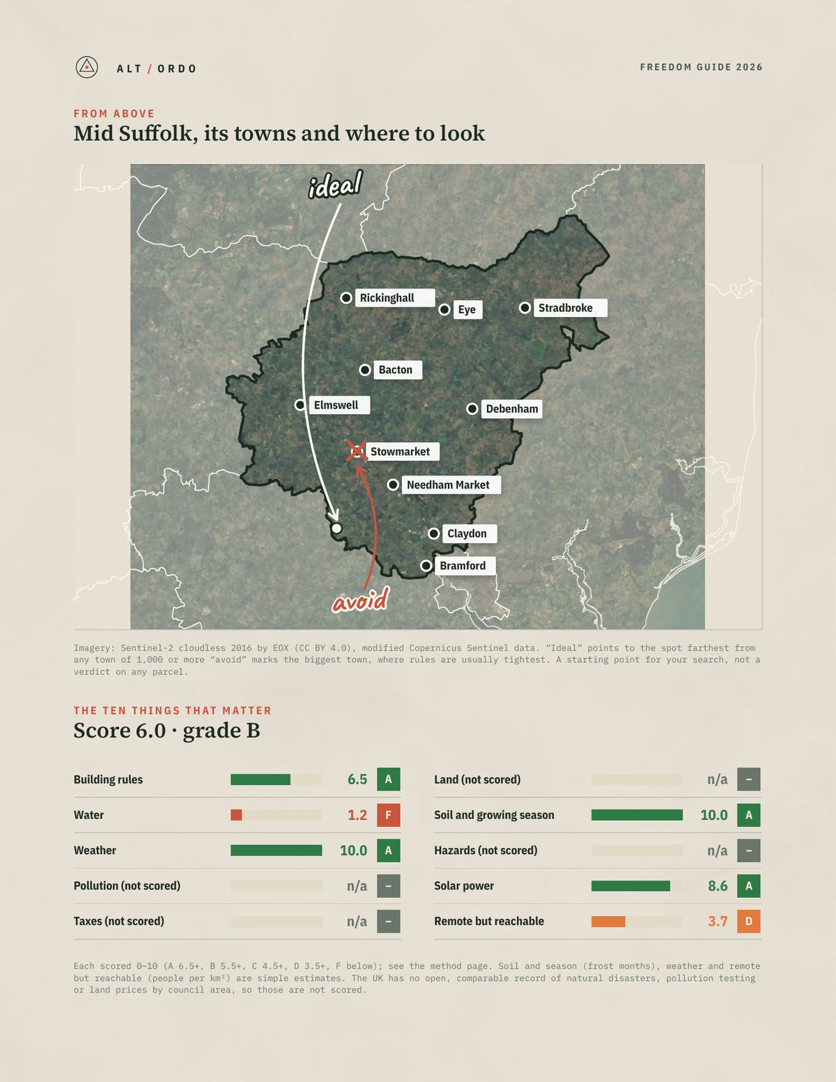 Mid Suffolk, England Off-Grid Guide 2026 from above