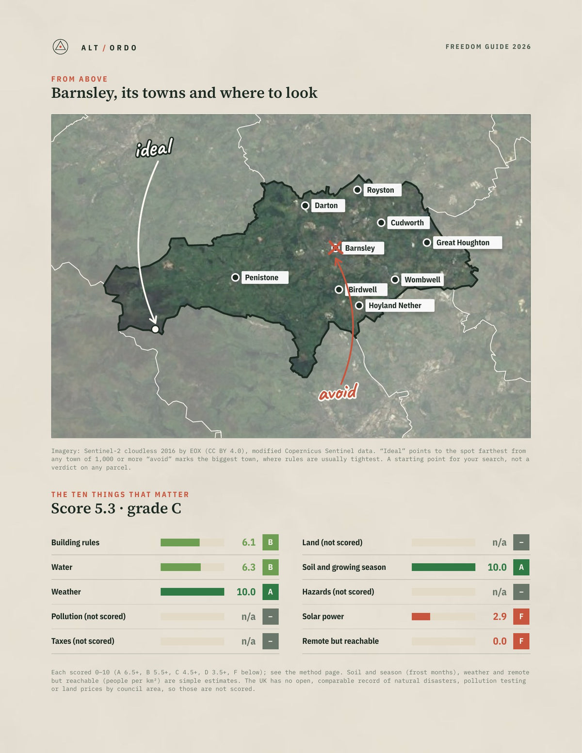 Barnsley, England Off-Grid Guide 2026 from above