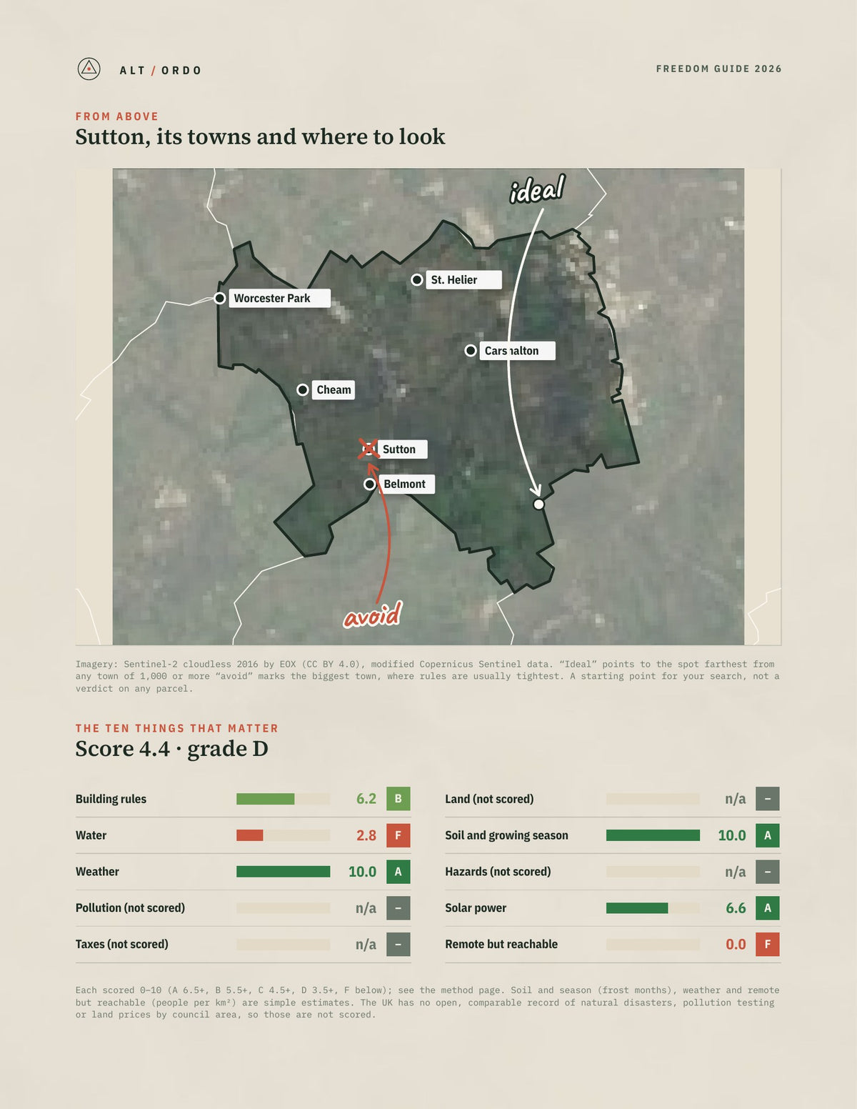 Sutton, England Off-Grid Guide 2026 from above
