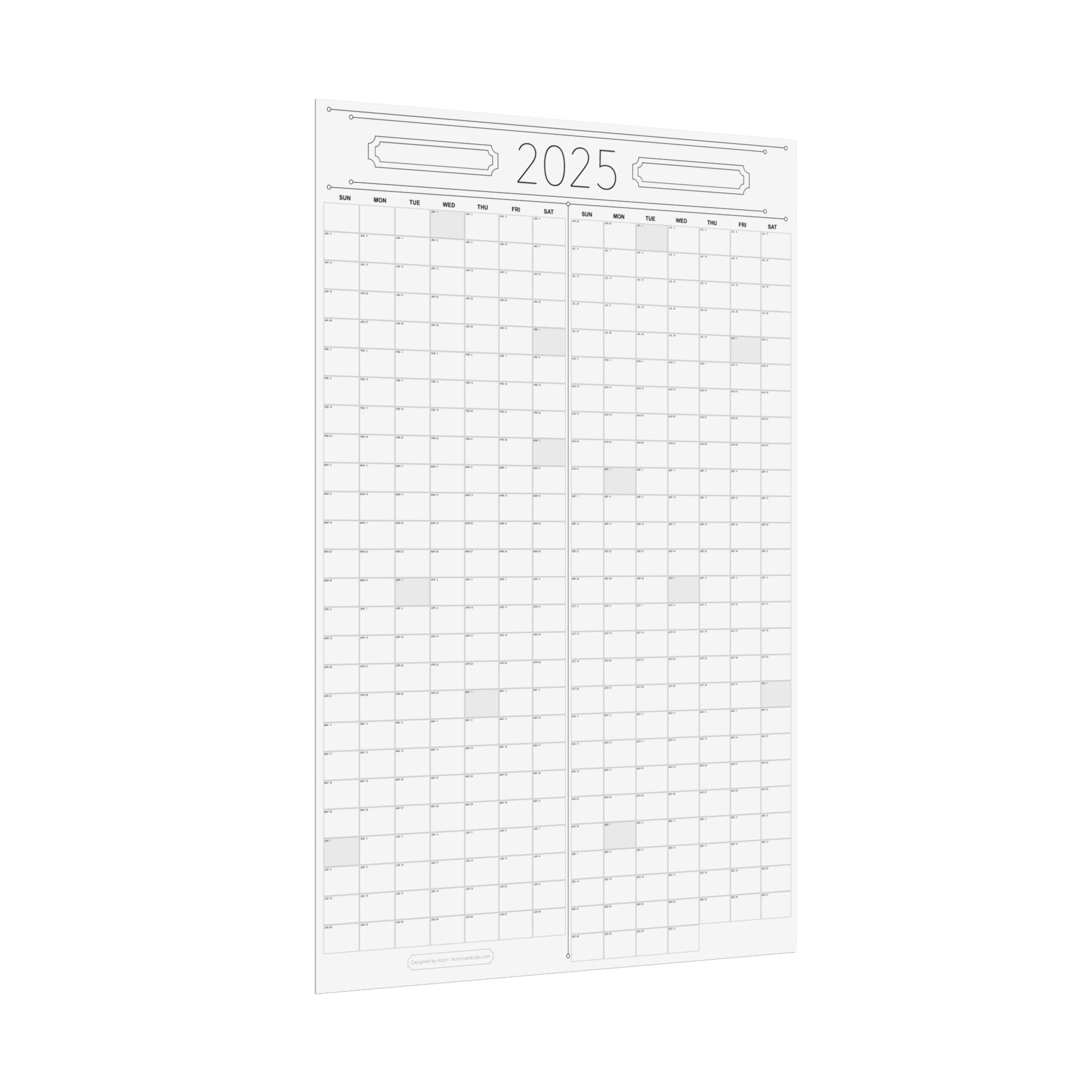 PDF File Download:  Giant 2x3 foot Wall Calendar