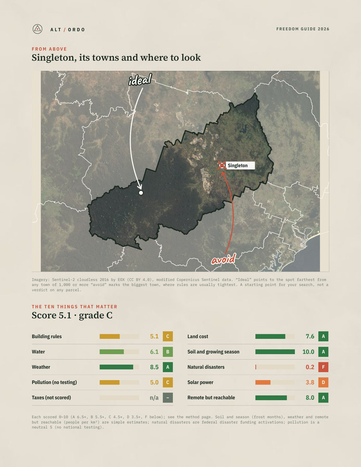 Singleton, New South Wales Off-Grid Guide 2026 from above