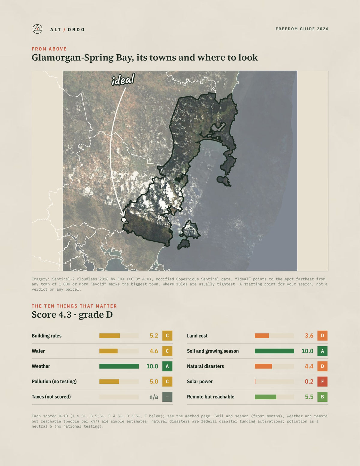 Glamorgan-Spring Bay, Tasmania Off-Grid Guide 2026 from above