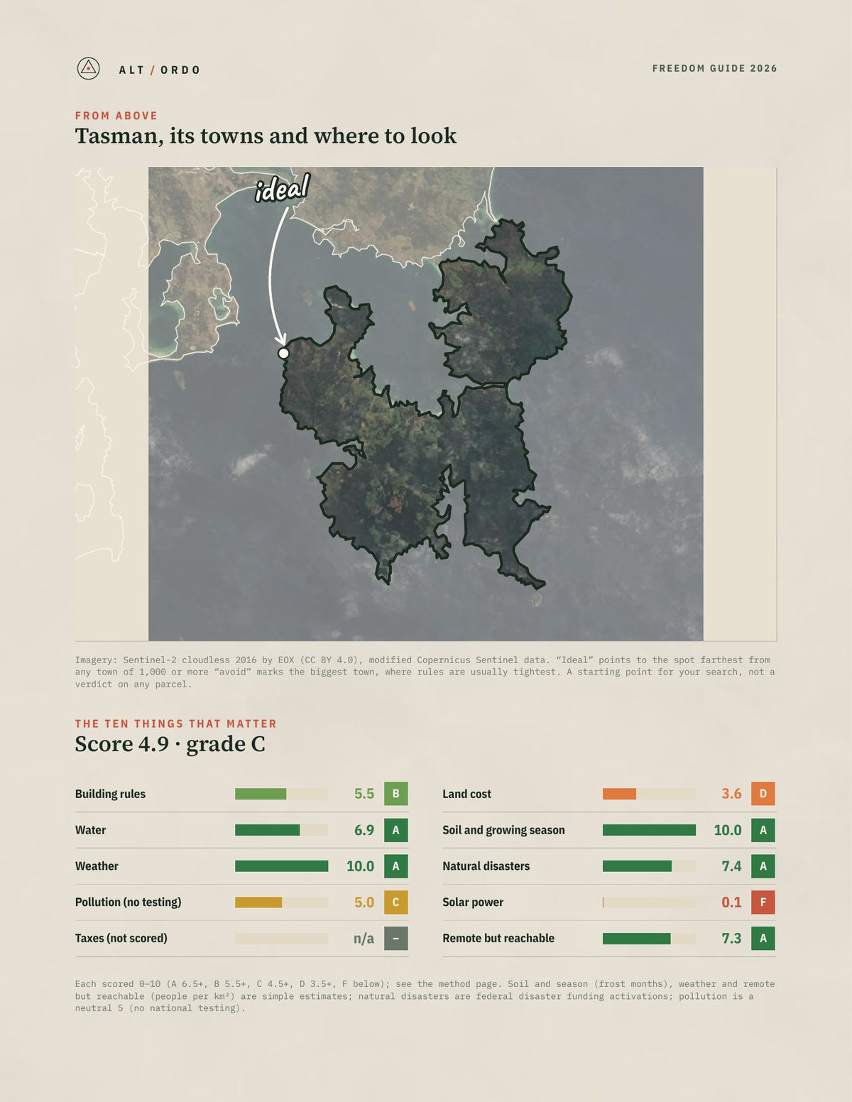 Tasman, Tasmania Off-Grid Guide 2026 from above
