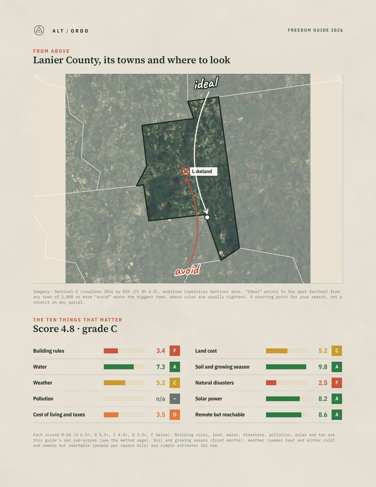 Lanier County, Georgia Off-Grid Guide 2026 from above