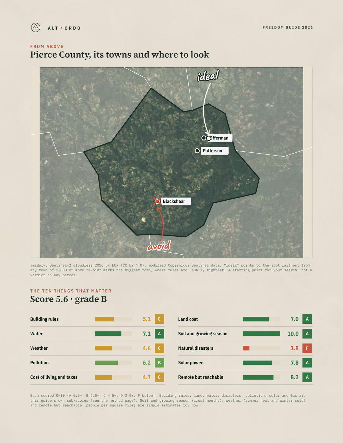 Pierce County, Georgia Off-Grid Guide 2026 from above